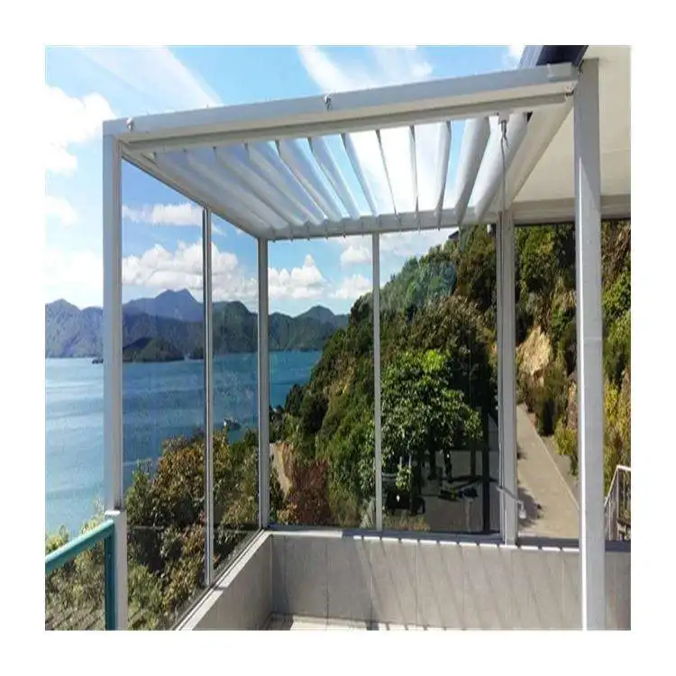 Any Size Custom Modern Aluminum Motorized Folding Retractable Roof Pergola Windproof Waterproof Outdoor Garden Canopy