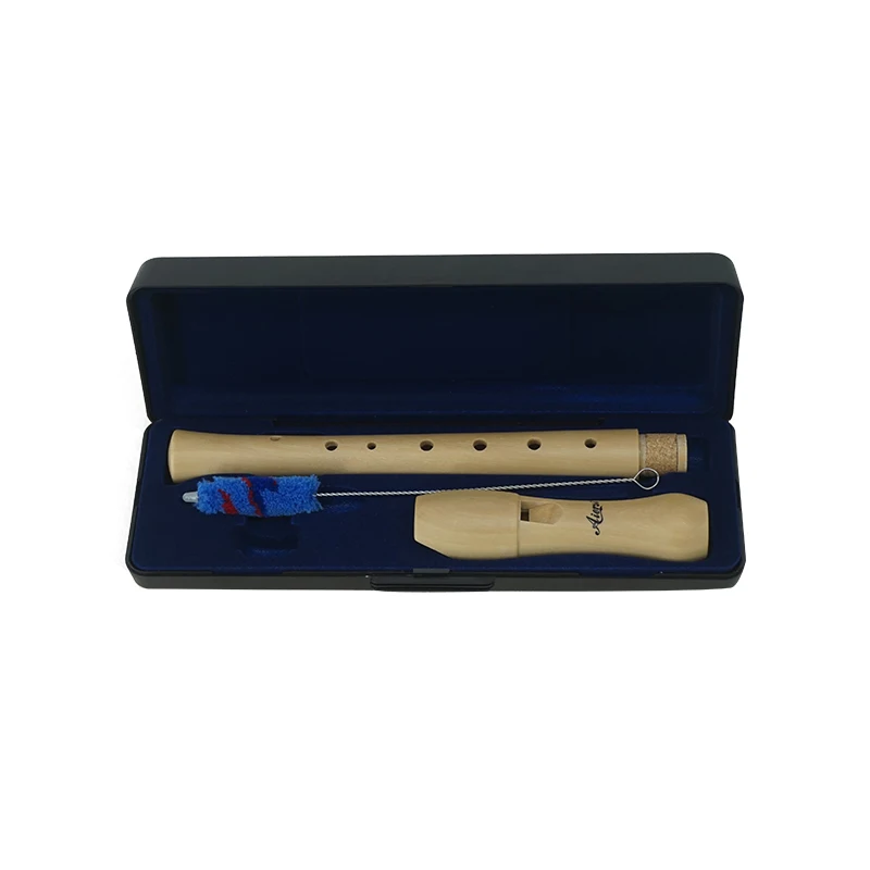 Aiersi-German Style Blockflute with Hard Case, Maple Wood, Professional C Key, Soprano Recorder Flute