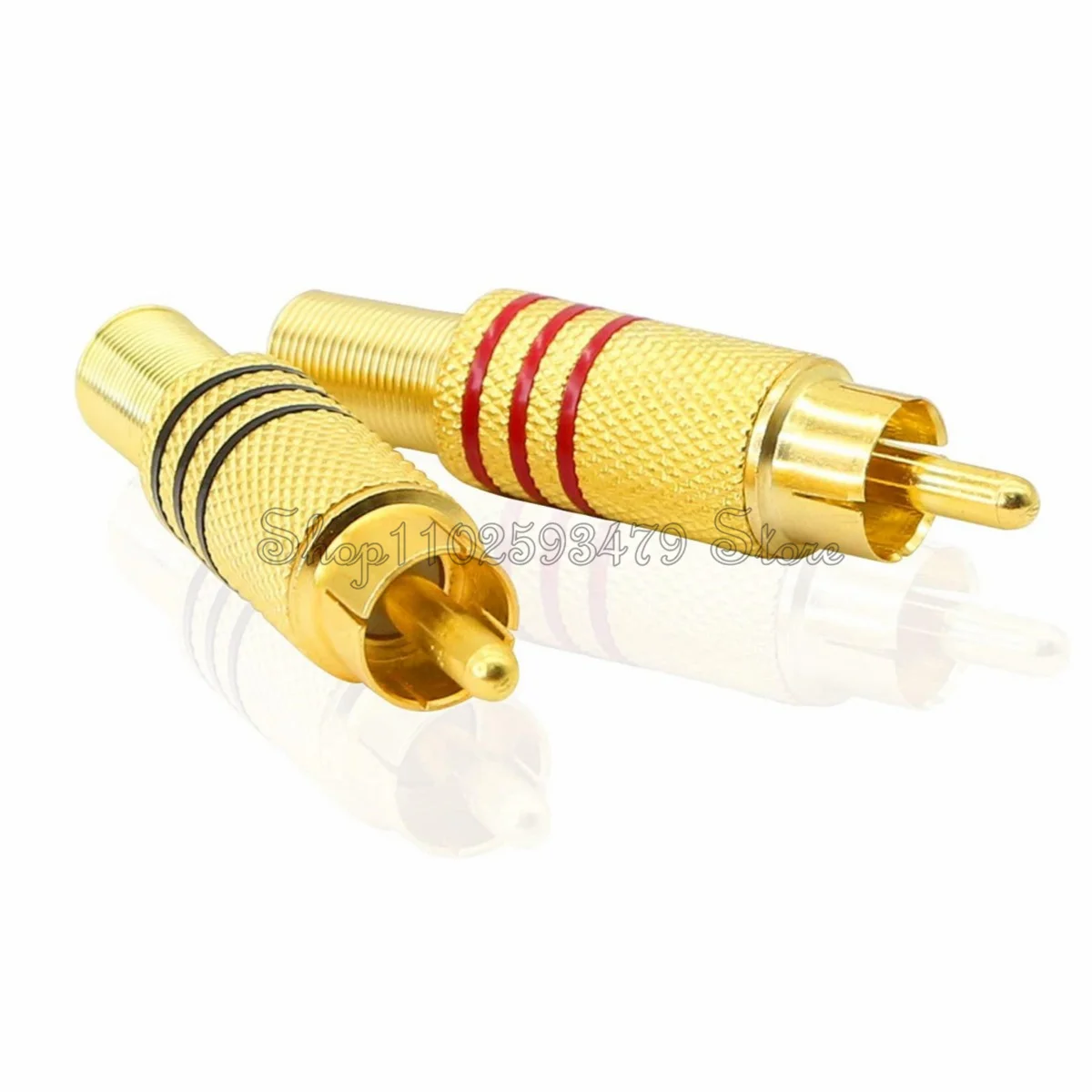 100PCS/Lot Gold Red Black Metal Spring RCA Connector Male Jack Plug AV Plugs For PC Audio Vedio Welding DIY Parts