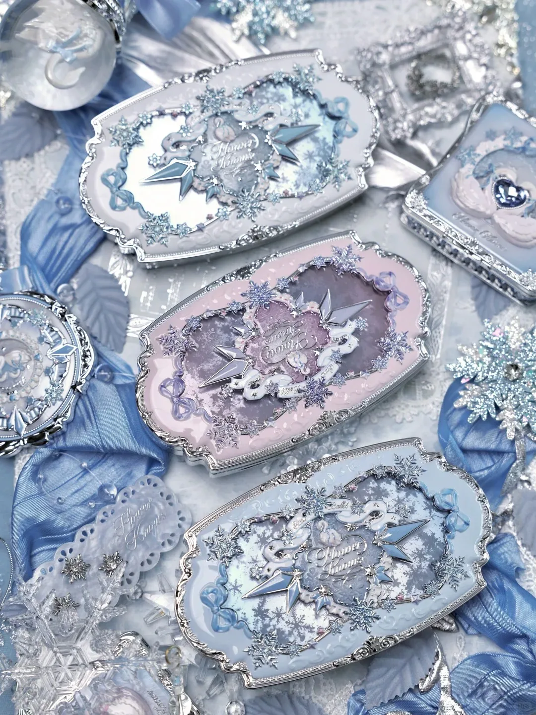 Flower Knows Snow Ballet Series 6 Color Eyeshadow Palette Matte Shimmer Long Lasting Pigmented Eye Makeup Cosmetics