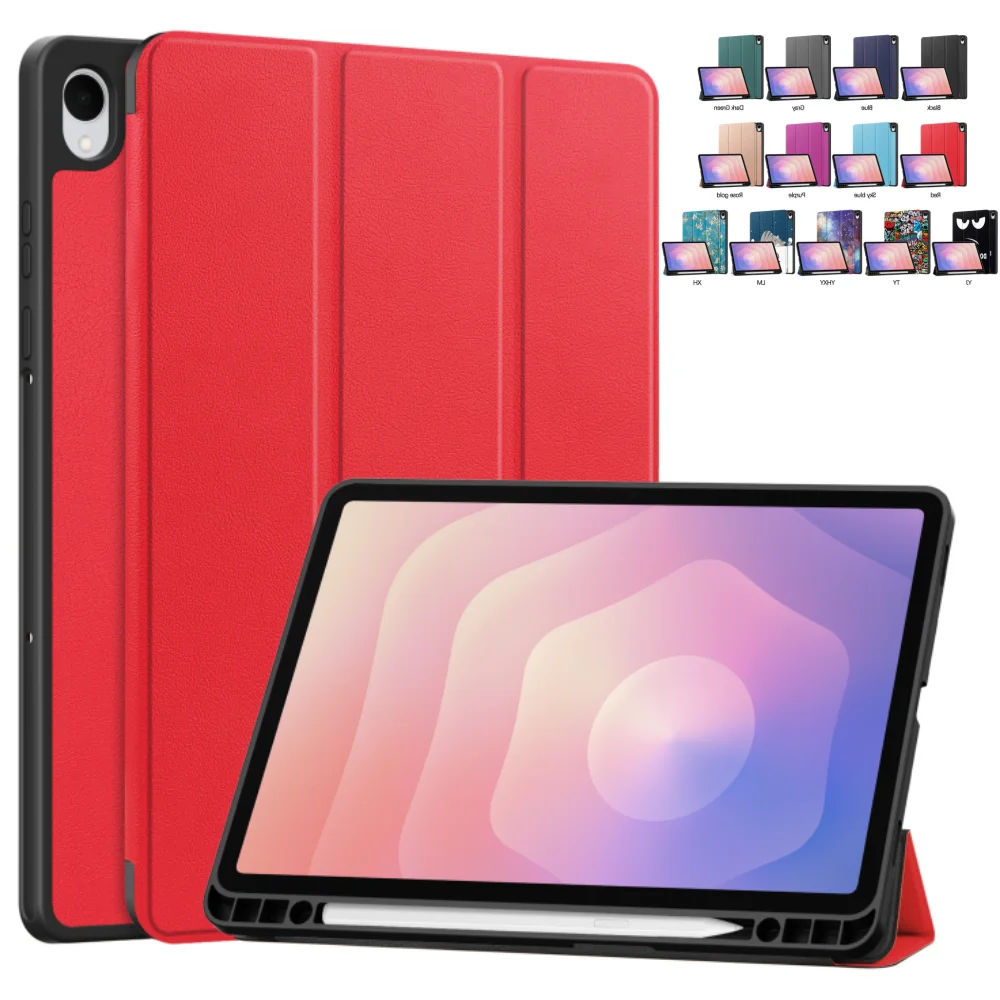 

Чехол для Samsung Galaxy Tab S11, 11-дюймовый SM-X730 SM-X736 2025 11 дюймов, тройной чехол из ТПУ с функцией автоматического пробуждения и слотом для ручки