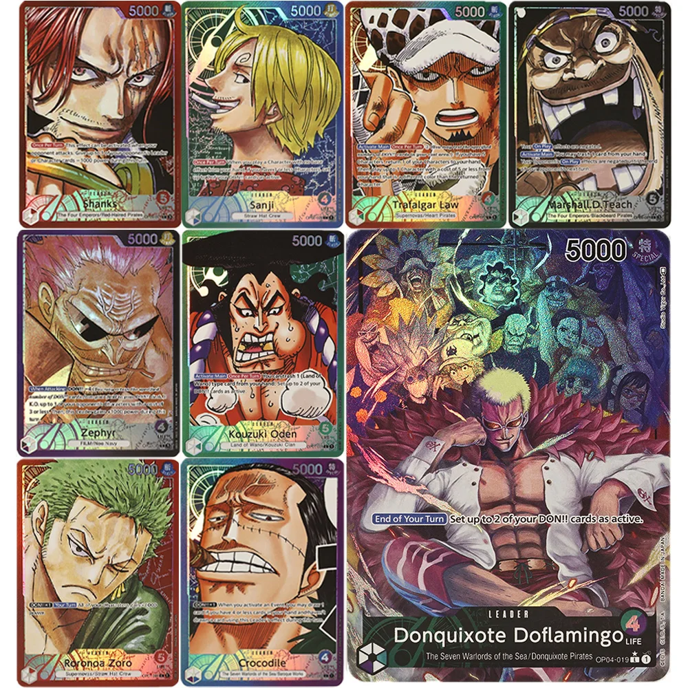 One Piece Leader Proxy Cards Foil Luffy Shanks Zoro Sabo Sanji Chopper DIY TCG EN Collectible Anime Trading Card Gift