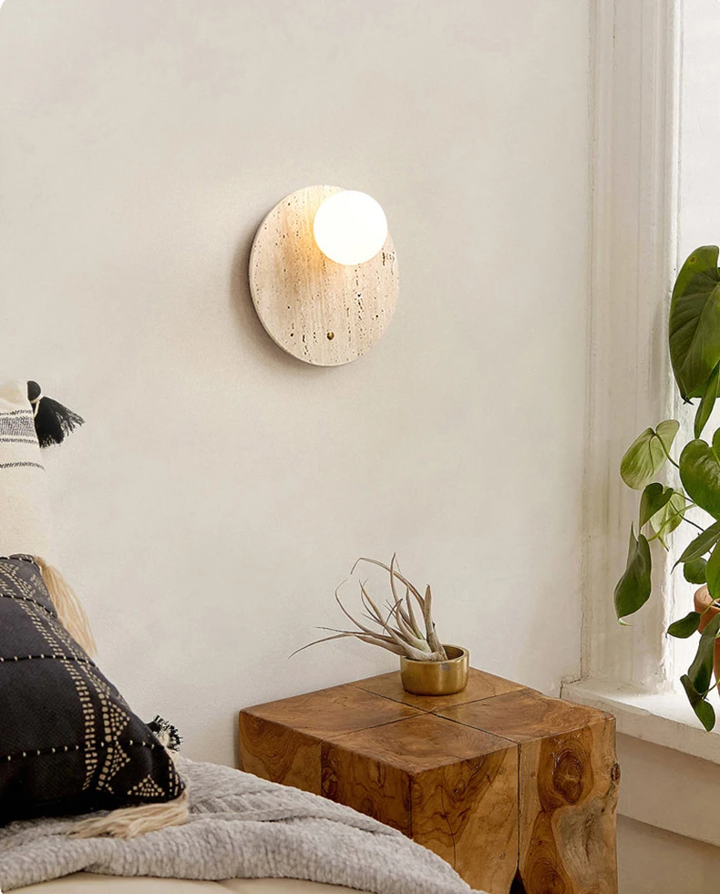Natural Stone Wall Lamp Art Sconce