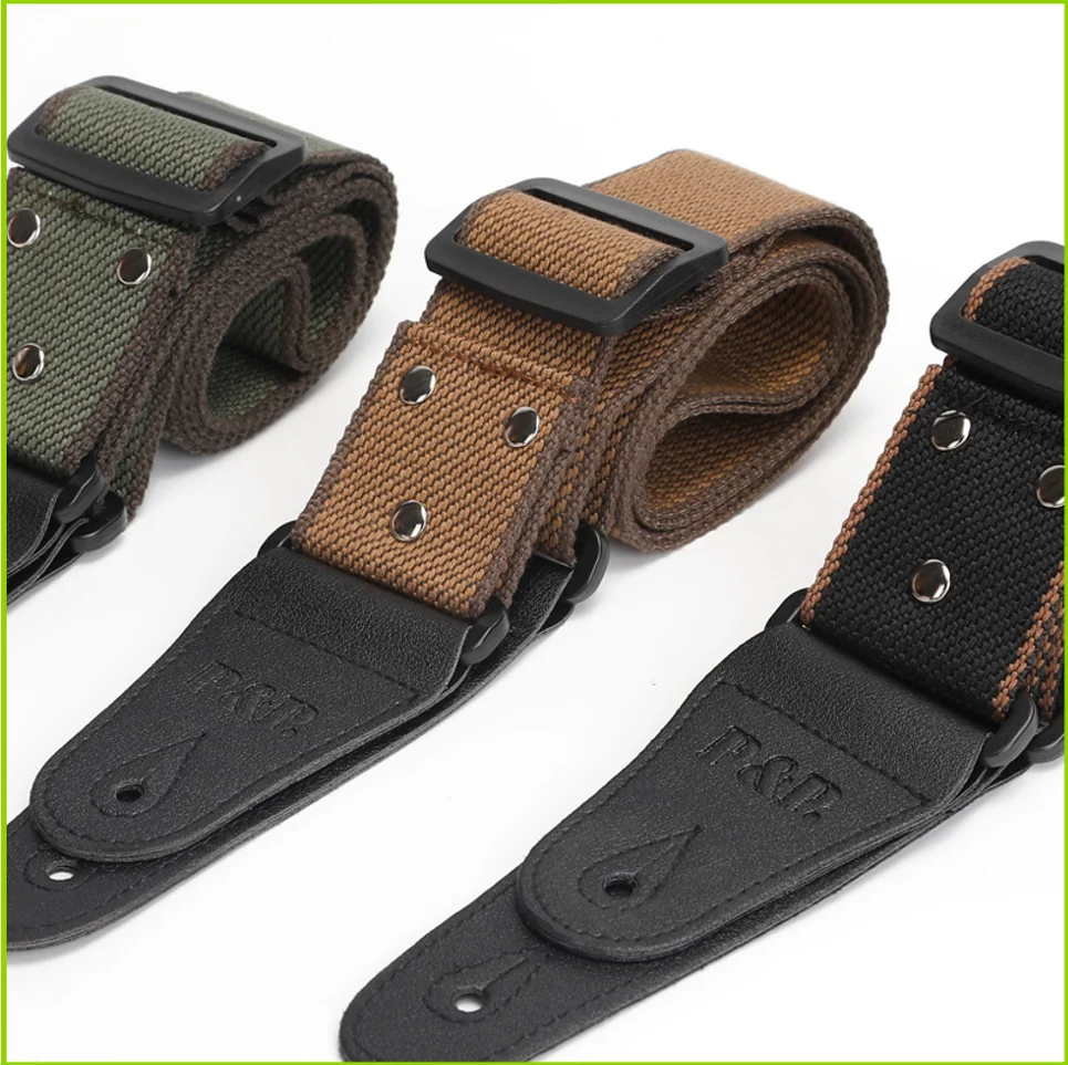Adjustable Pure Cotton Electric Guitar Strap Portable Cotton Guitar Strap Wear Resistant Easy to Use Instrument Strap