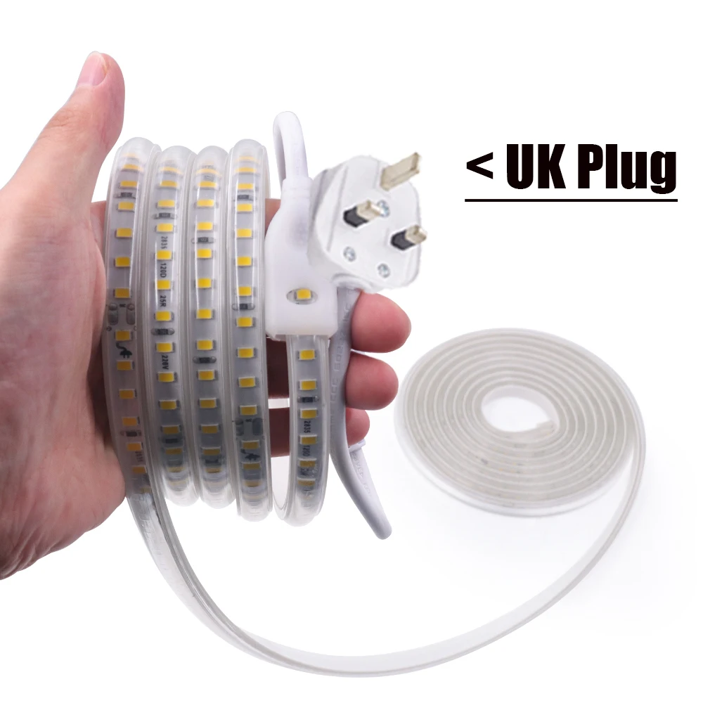 Imagem -06 - Luzes Led Strip para Home Decor Luz de Corda Flexível Ip65 Impermeável Jardim 3000k 4000k 6000k 20cm de Corte 220v ac