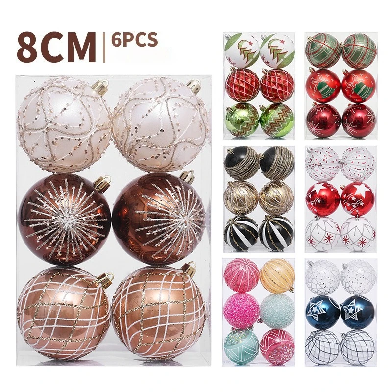 

Christmas Decorations 6 European style painted Christmas balls set Christmas tree pendant