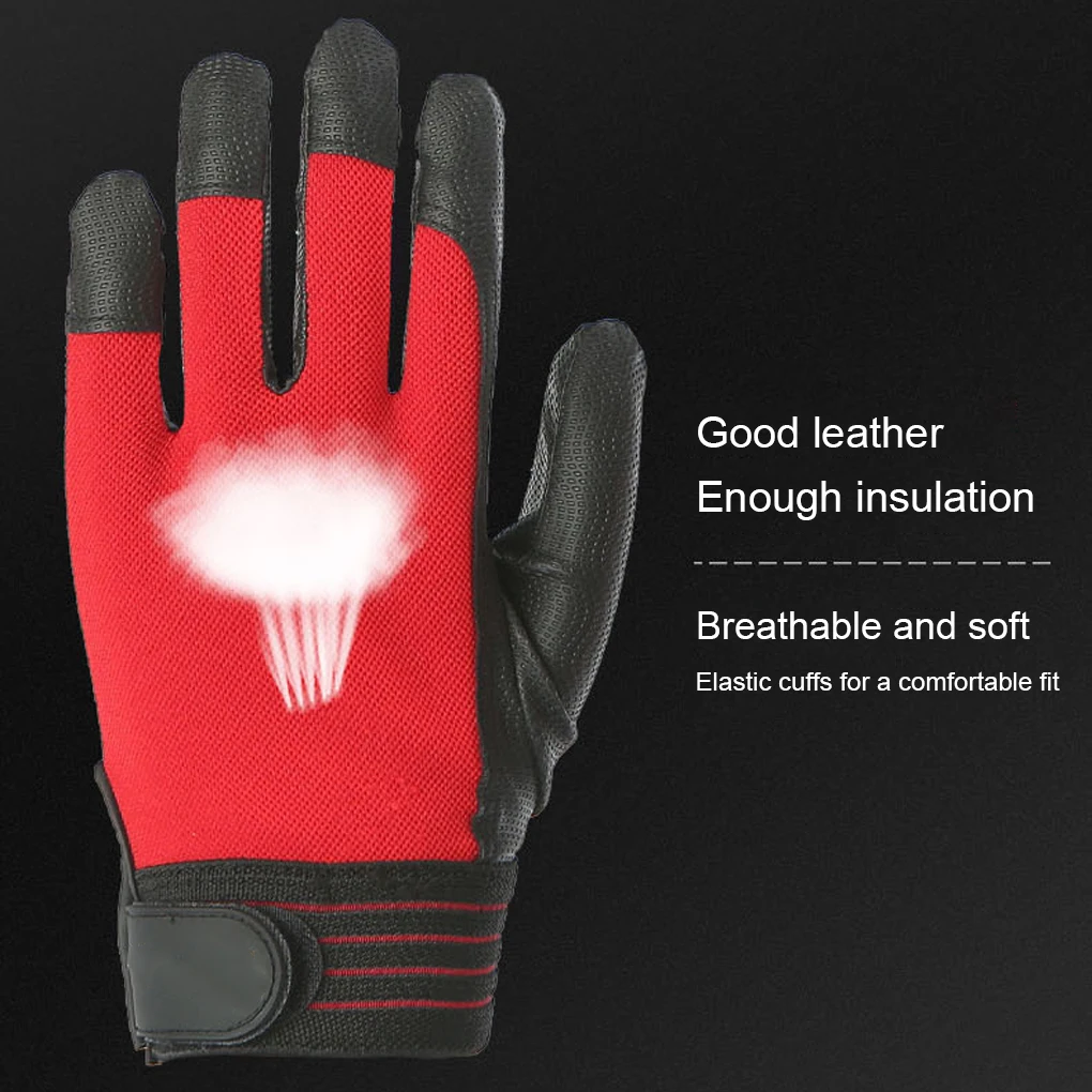 1 Pair Work Gloves Anti-Electricity High Voltage Electrical Insulating Glove Soft Mittens Riding Motorcycle Black Red