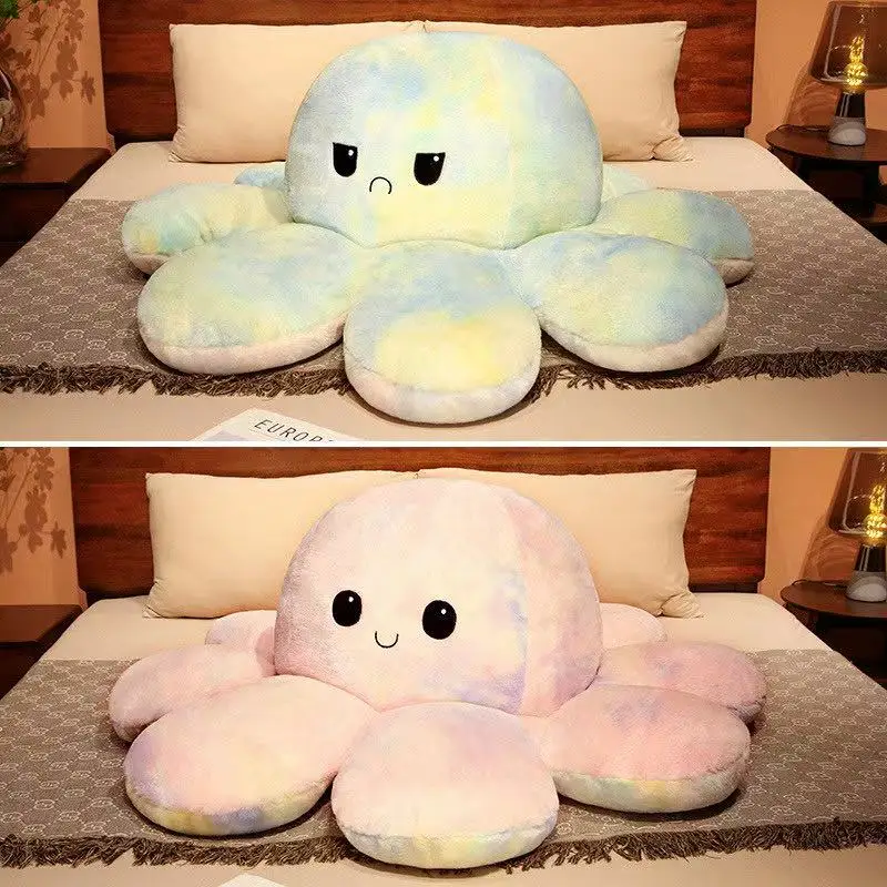 Ultima bambola di polpo di colore Flip Kawaii farcito peluche bambola fatta a mano cartone animato Anime carino regalo di compleanno per bambini bambola divertente