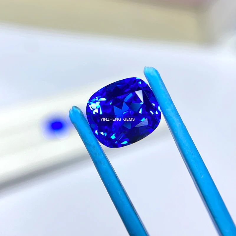 Wholesale Lab grown diamond high quality Cobalt Spinel cushion cut shape Synthetic Loose gemstone for Jewelry making material