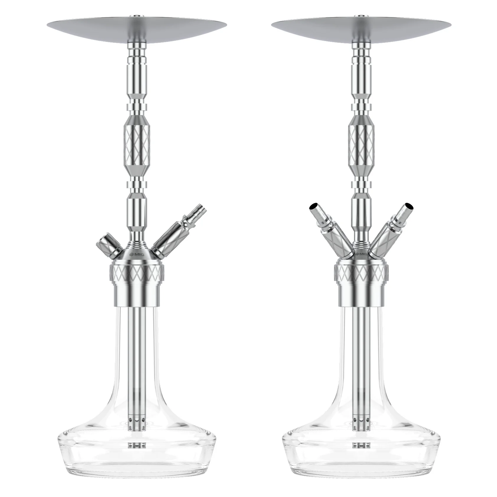 

MIG MINIME X Hookah Shisha Set 304 Food Grade Stainless Steel with Glass Bottle 4 Pipes