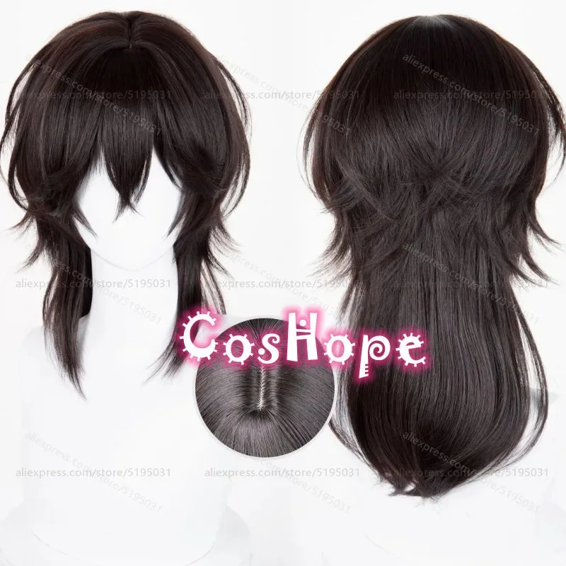 

Парик для косплея Clan Kaname, 48 см, короткий темно-коричневый парик, аниме, парики для косплея, термостойкие синтетические парики для костюма