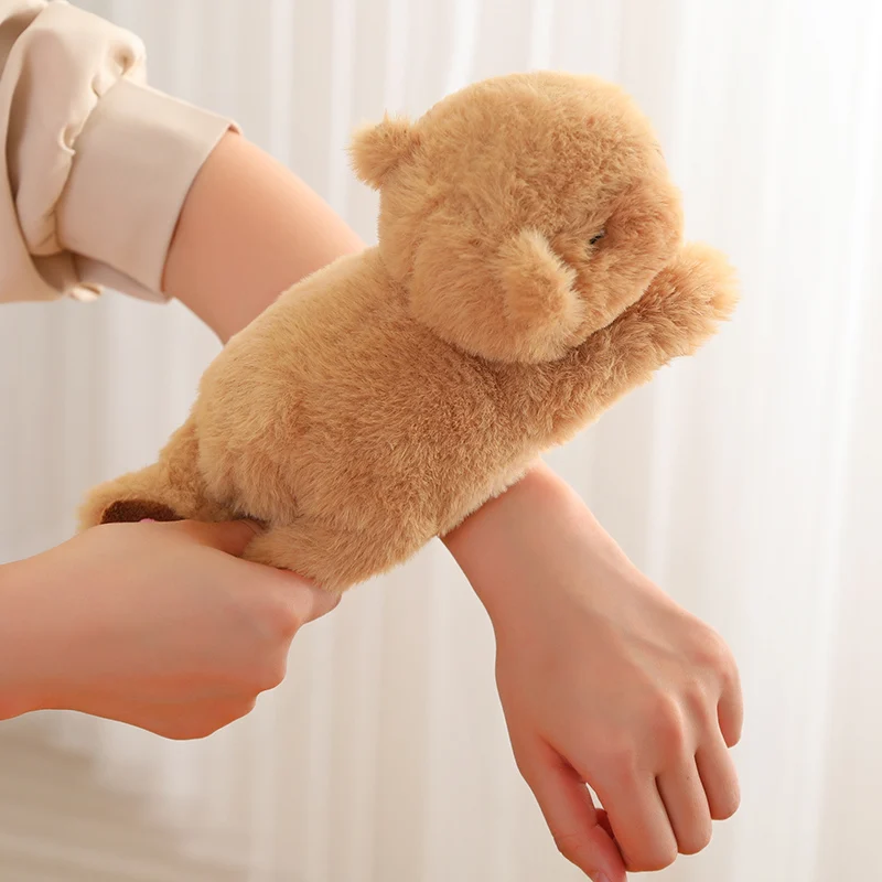 Capybara Clap Circle Toys Slap Snap Wrap Wristband Bracelet Red Panda Rabbit ​Plush Hand Ring Fun Pop Circles Kids Christmas Gif