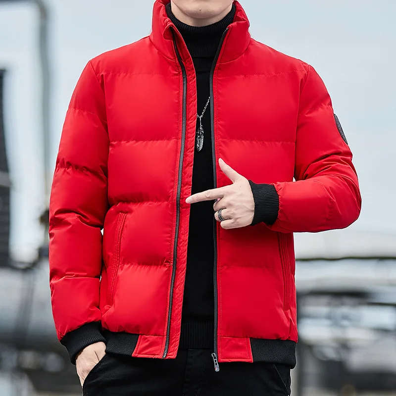 

Men's Thiened Autumn Winter Cotton Jaet Stand Collar Casual Outerwear Faionable Trendy Parka Warmth Resistant Coat