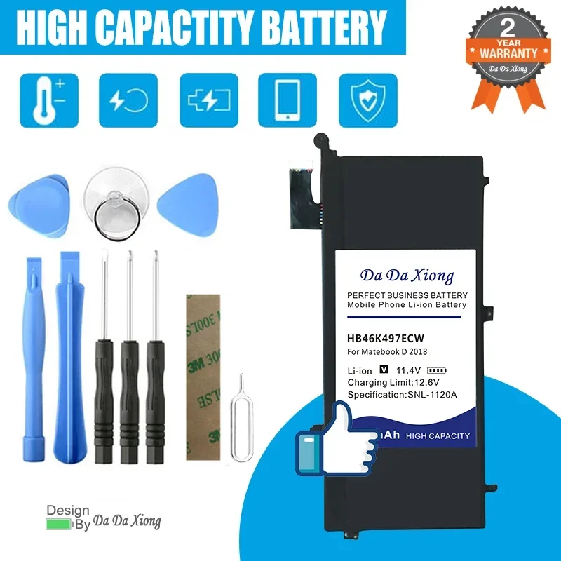 2024 New HB46K497ECW Laptop Battery For Huawei Matebook D 2018 PL-W19 MRC-W60 + Tool