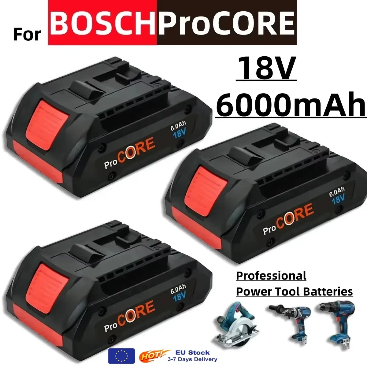 Für BOSCH Professional 18V 21700 4.0Ah/5.0Ah/6.0Ah Akku ProCORE 18V Li-Ionen-Akku Ersatz für BAT609 BAT618 mit BMS