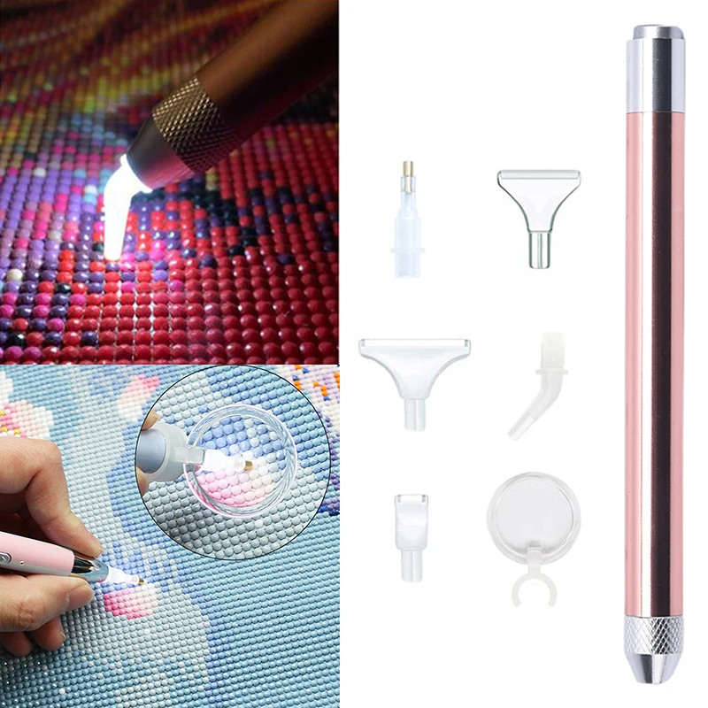 Juego de Bolígrafo de punta de iluminación con lupa, herramienta de artesanía, 1 Juego