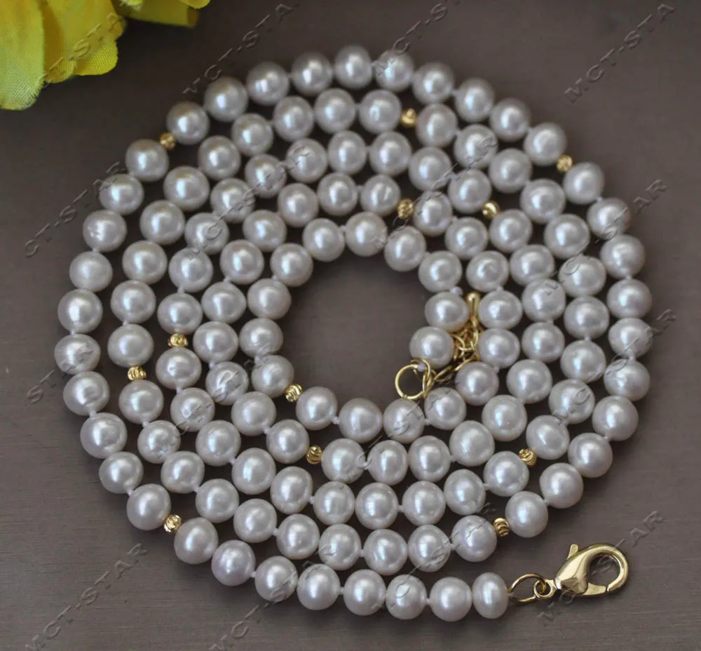 

MTC·STAR Z13156 A+ 37" 8mm Round White Freshwater Pearl Necklace Custom jewelry