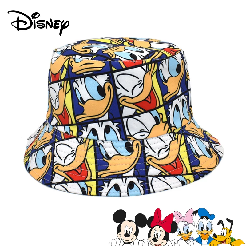 

Trend Disney Cartoon Printed Fisherman Hat Donald Duck Mickey Four Seasons Unisex Outdoor Sun Protection Hat Fashion Basin Hat