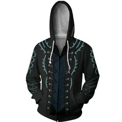 New Game Devil May Cry 5 Hoodies Vergil Cosplay Clothes 3D Printing Jacket Unisexy Hooded Zipper Sweatshirt cardigan Hoody Coat