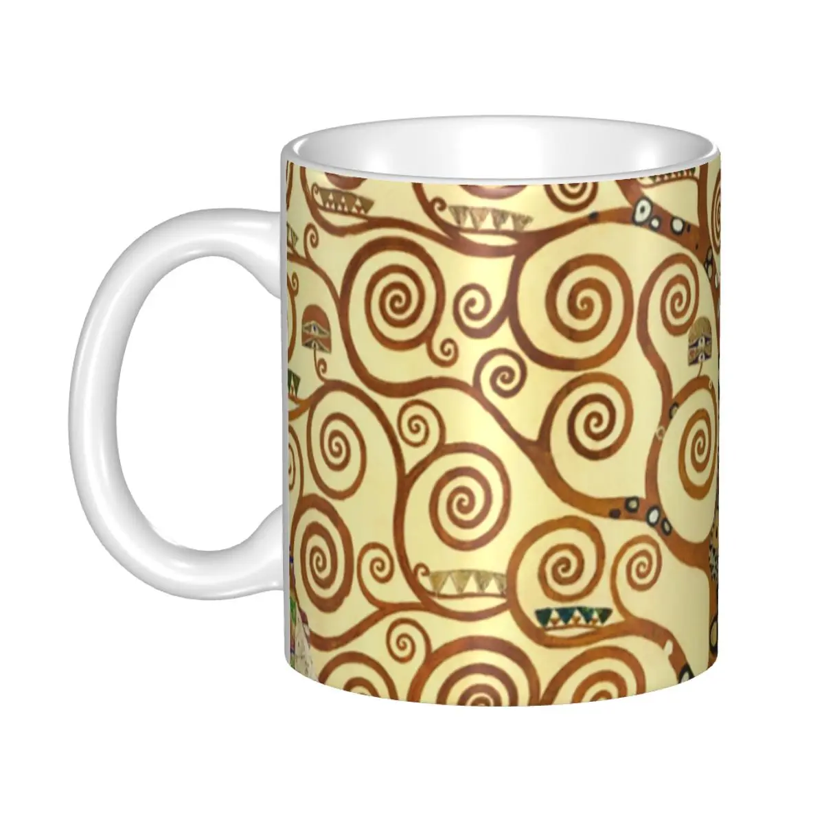 Personalized Gustav Klimt Mugs Custom The Kiss Coffee Ceramic Mug Creative Gift Men Women Outdoor Work Camping Cups And Mugs