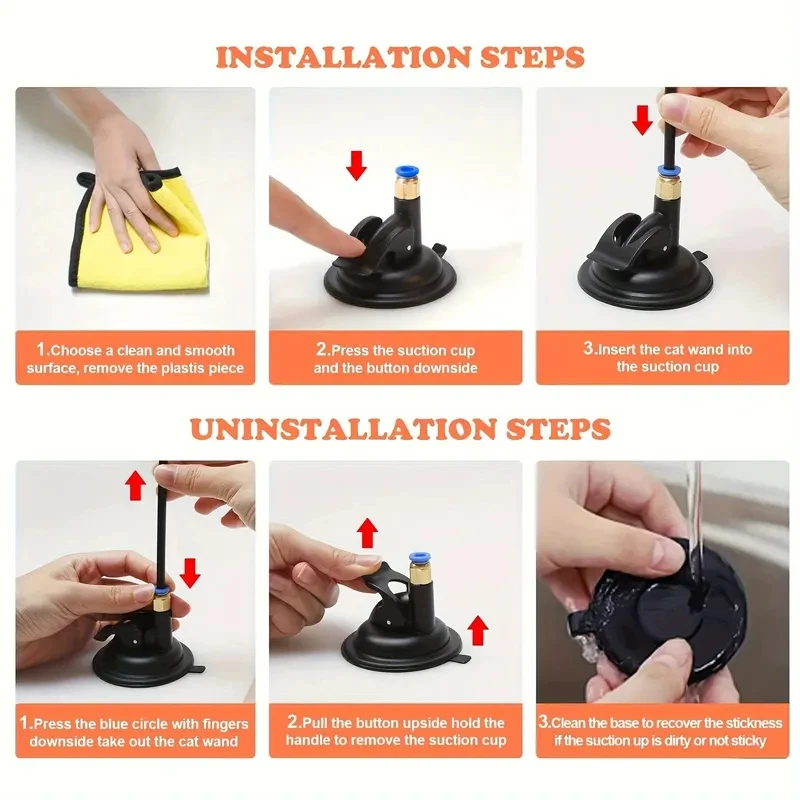 Juguete interactivo para gatos varita con campana y plumas con ventosa