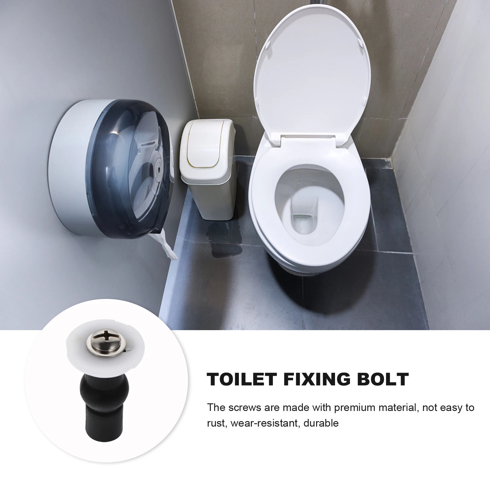 

6pcs Toilet Seat Screw Soft Abs Removable Tape Replacement Hinge Bolts Travel Brass Material Durable Wear Resistant Toilet Lid