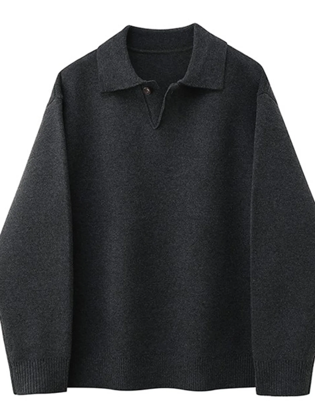 

Cleanfit Faionable Collar Knitted Sweater Men's Turn-down Collar Inner Wear Autumn Winter Loose Fit Japanese Sle Lon...