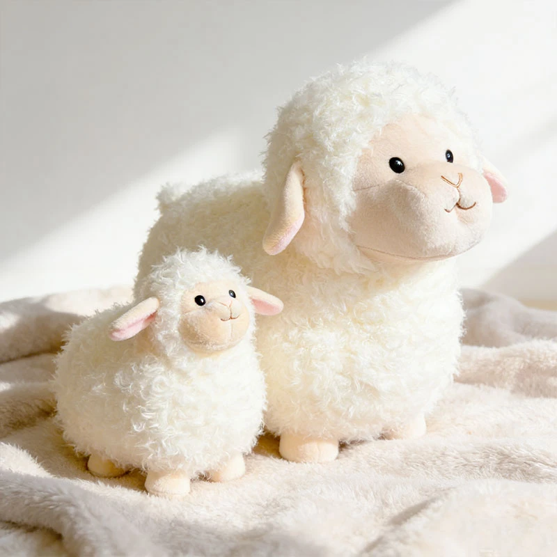 Leuke Cartoon Simulatie Pluizige Schapen Knuffel Knuffel Kinderen Mooie Lam Handgemaakte Dierenpop Verjaardagscadeau