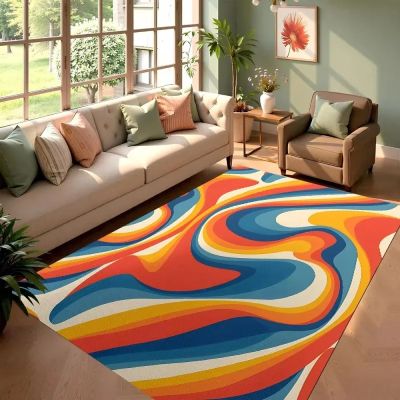 VIKAMA Abstract Fluid Art Rugs comfortable soft warm and non-slip for the living room bedroom and study home decorative pieces