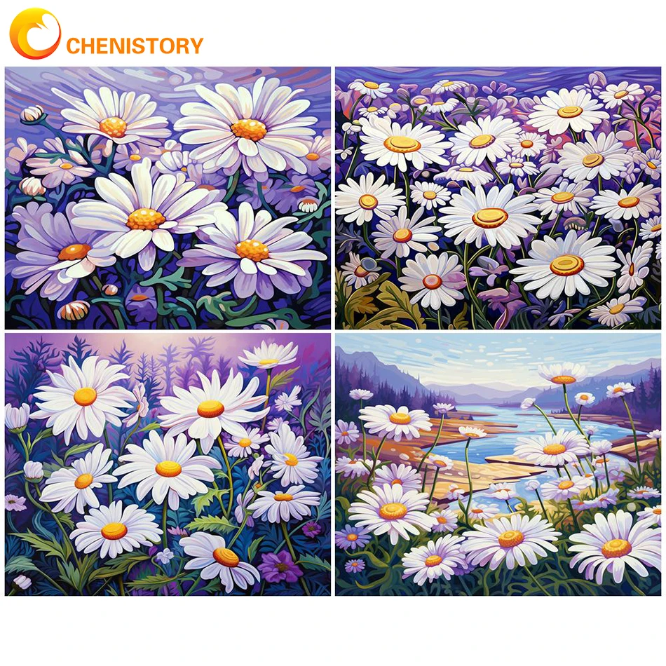 

PhotoCustom 60x75cm DIY Painting By Numbers Flower Scenery Picture Of Coloring HandPainted Oil Painting Unique Gift Home Decor