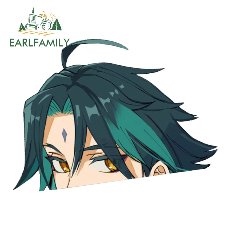 EARLFAMILY 13cm x 9.7cm for Xiao Peeker Genshin Impact Car Stickers Scratch-Proof Simple Decals Creative Bumper Caravan Decor