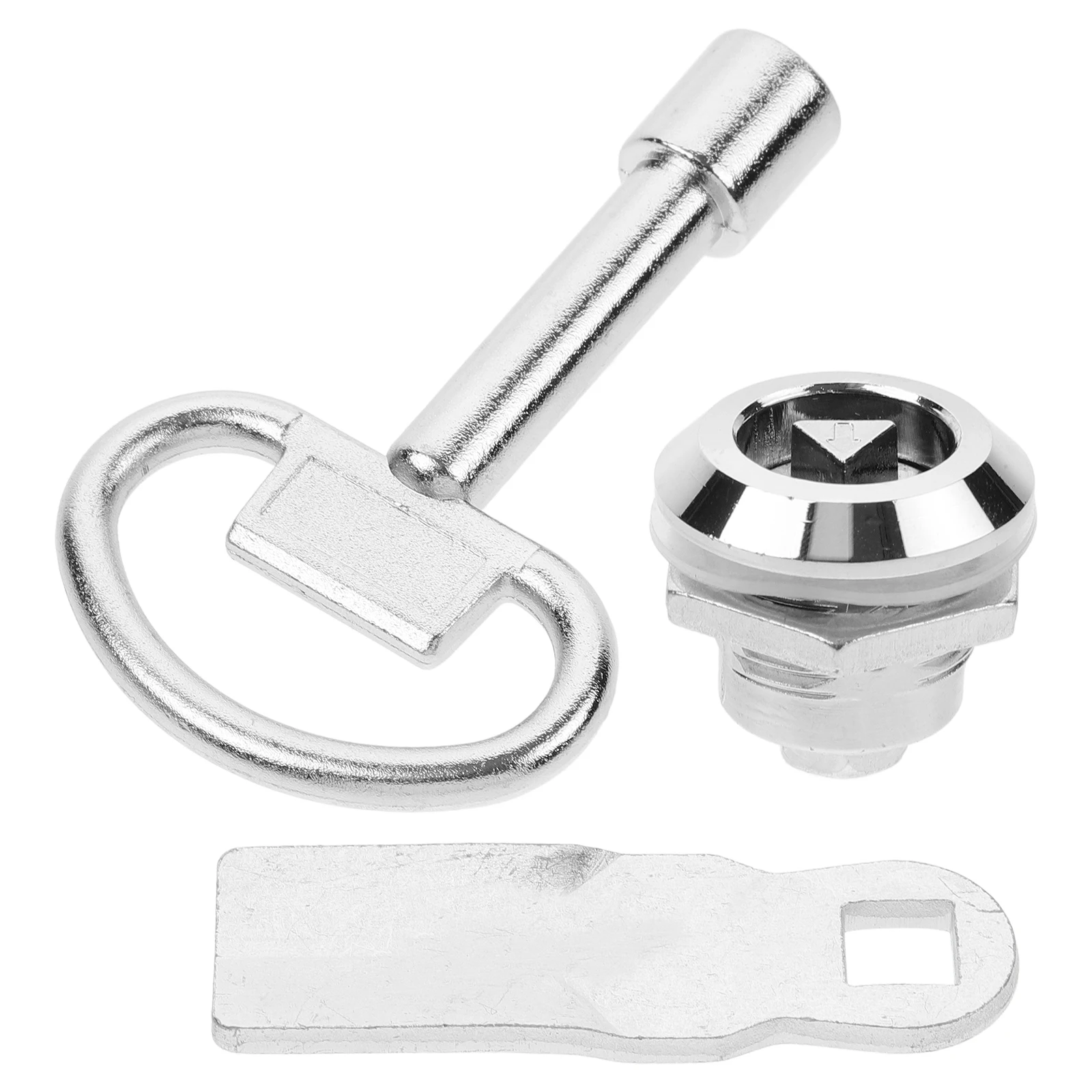 

Cabinet Triangle with Key for Electrical Door Silver Durable Security Triangle Panel Key Socket Spanner Panel Keys Hardware