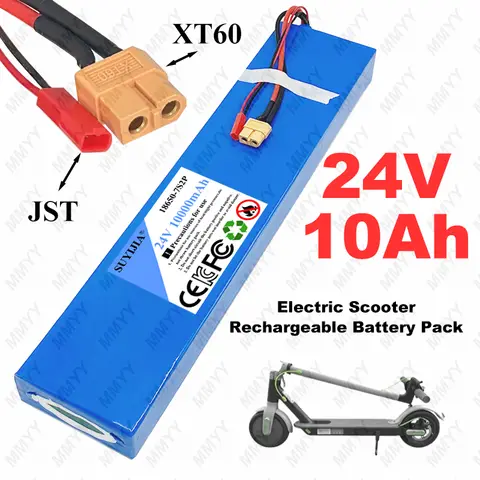 24V 10000mAh 18650 7S2P lithium-ion rechargeable battery pack 25.2V suitable for 29.4V electric scooter battery replacement