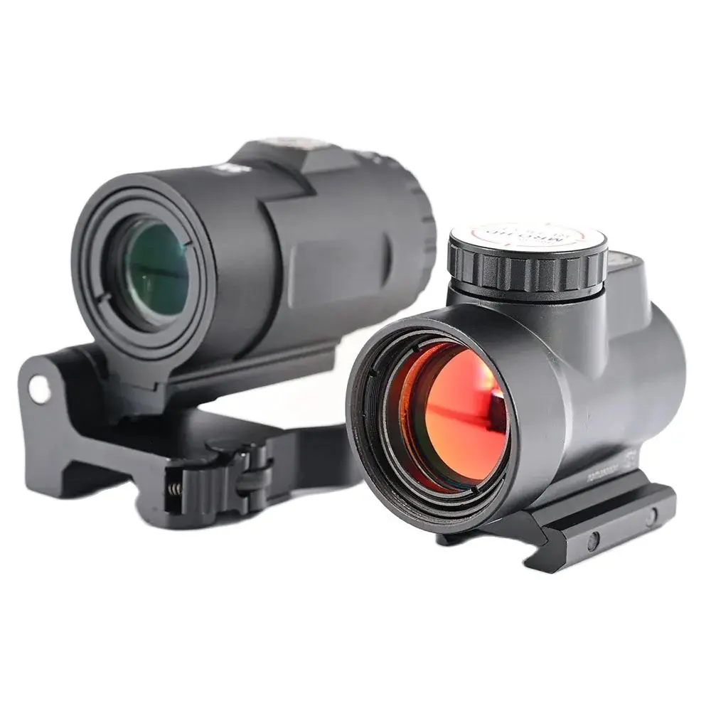 

Red Dot Sight HD 3x Magnifier Shooin Optics Shooin Optics Combo Integrated Picatinny Weaver Quick Release Mount Base