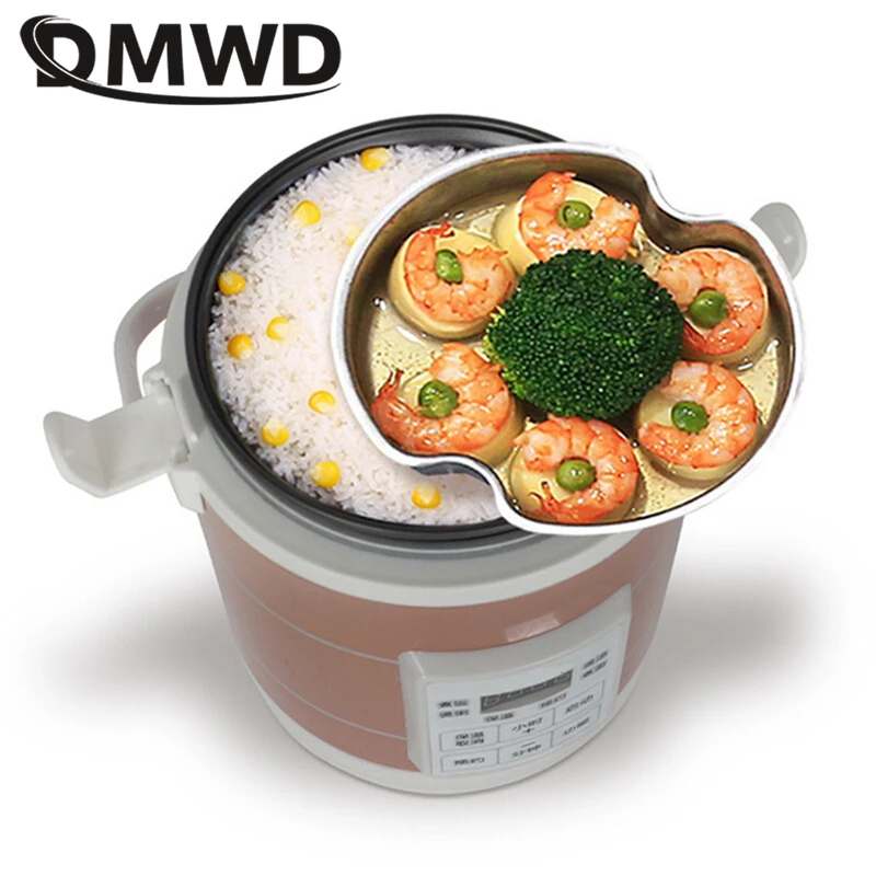 1.6L Electric Rice Cooker 12V 24V Soup Pot Cars/Trucks Porridge Cooking Machine Food Boiler Egg Steamer Heater Lunch Box Warmer