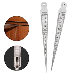 1PC Stainless Steel 0-15mm Taper Inner Measuring Gap Ruler Wedge Feeler Stainless Steel Hole Ruler Aperture Gauge Tapered Ruler