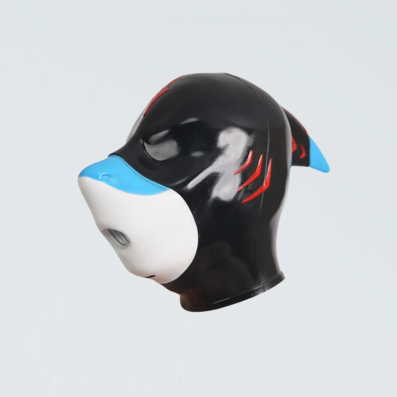 Furrjoi-mascarilla realista de silicona para Dron de tiburón, disfraces de Cosplay, capucha de juego para mascotas, fetiche peludo, tocado de fiesta, gorro de Halloween