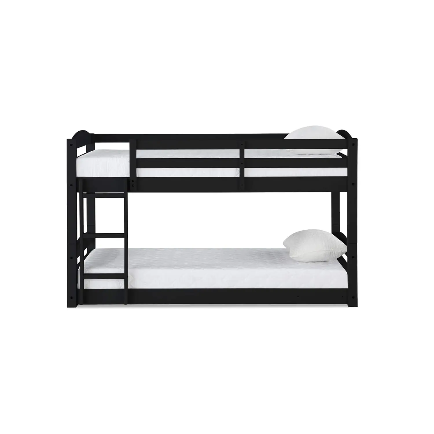 

Twin Bunk Bed with Ladder Space-Saving Solid Wood Construction,