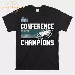 Haunt Reaper Men T Shirt Philadelphia Eagles 2023 Nfc Champions Super Bowl T-shirt Graphic Tees For Men Tops Fashion Streetwear