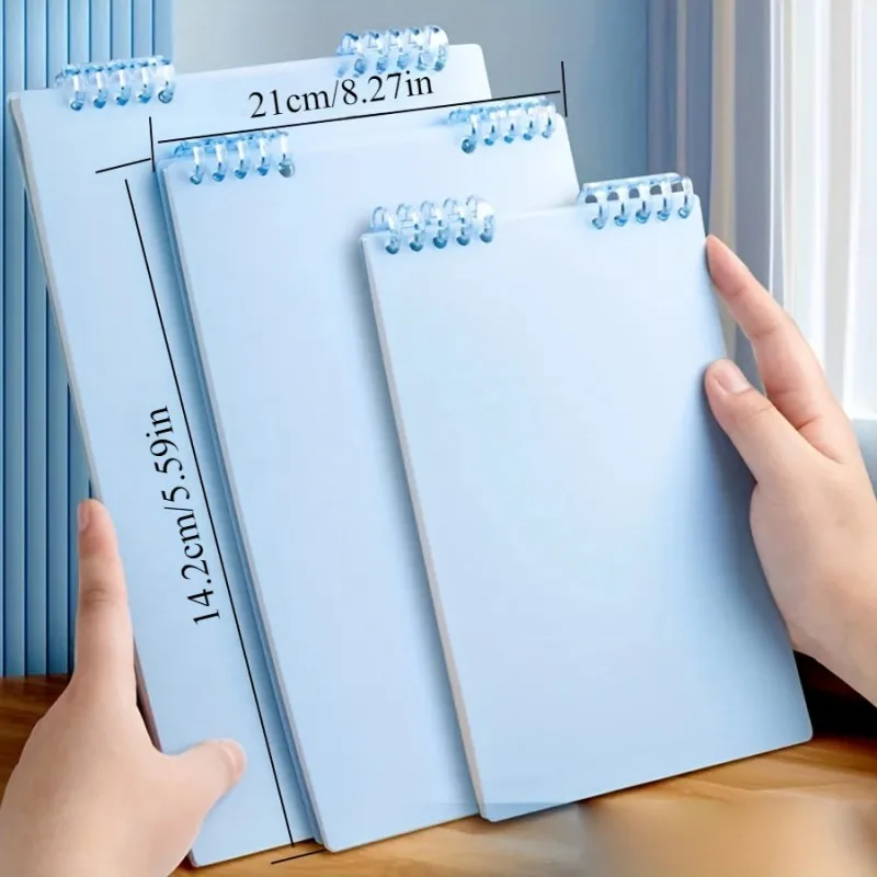 Refillable Spiral Notebook - Top-Flip Binding, Detachable Pages, A5 Lined Journal for Students