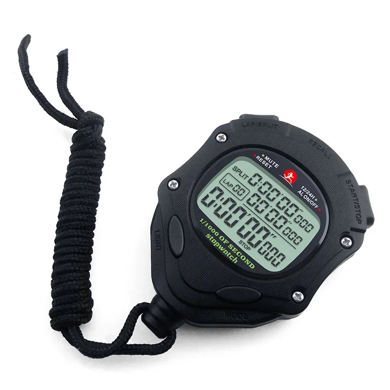 Professional Digital Stopwatch Timer Multifuction Handheld Training Timer Portable Outdoor Sports Running Chronograph