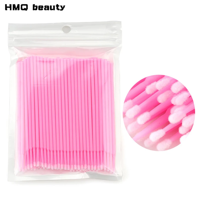 50/100PCS Disposable Lip Brushes Micro Eyelash Brushes Lipstick Swab Eyelashes Extension Individual Lash Removing Makeup Tool