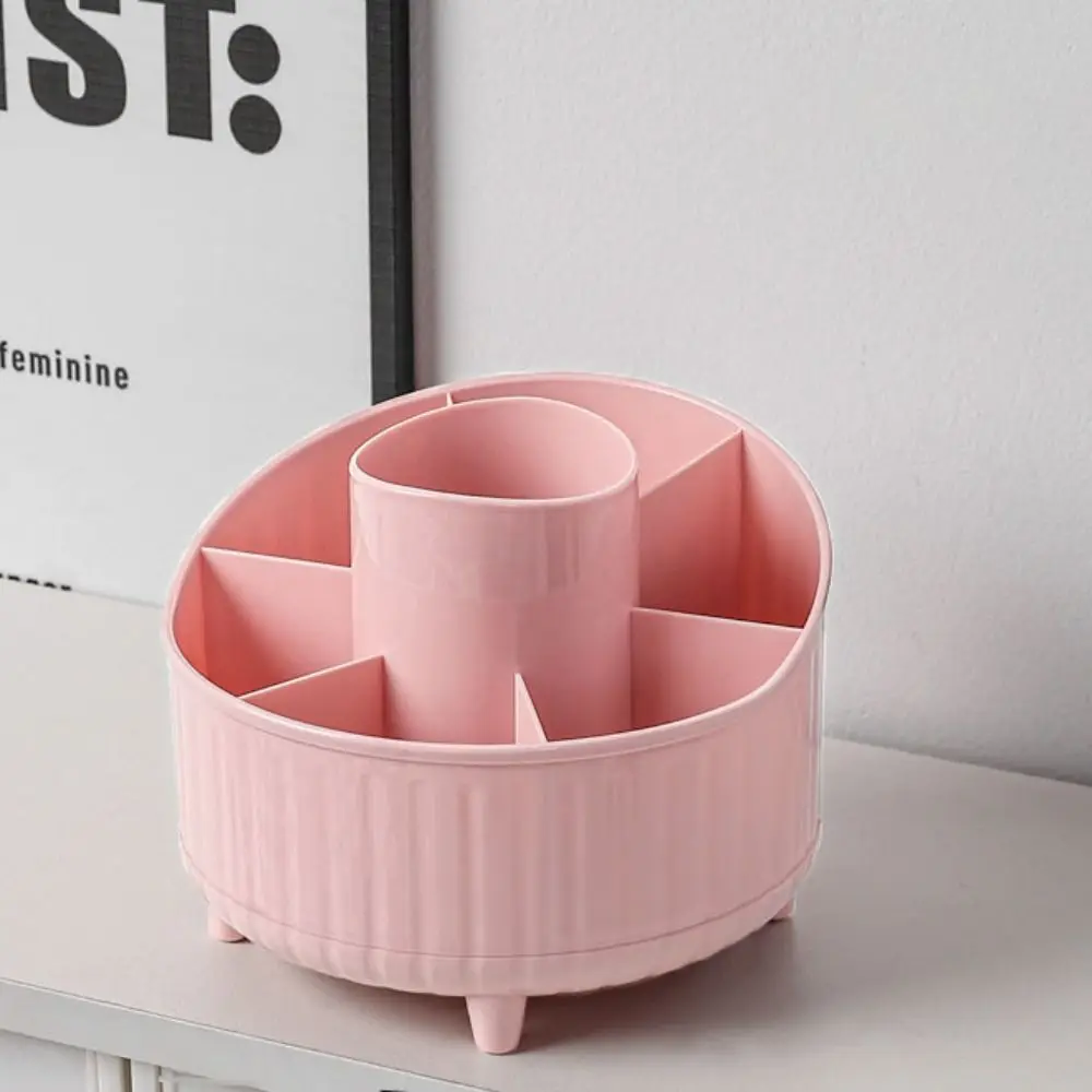 7 Grids 360° Rotating Pen Container Storage Box Space Saving Makeup Brush Holder Plastic Large Capacity