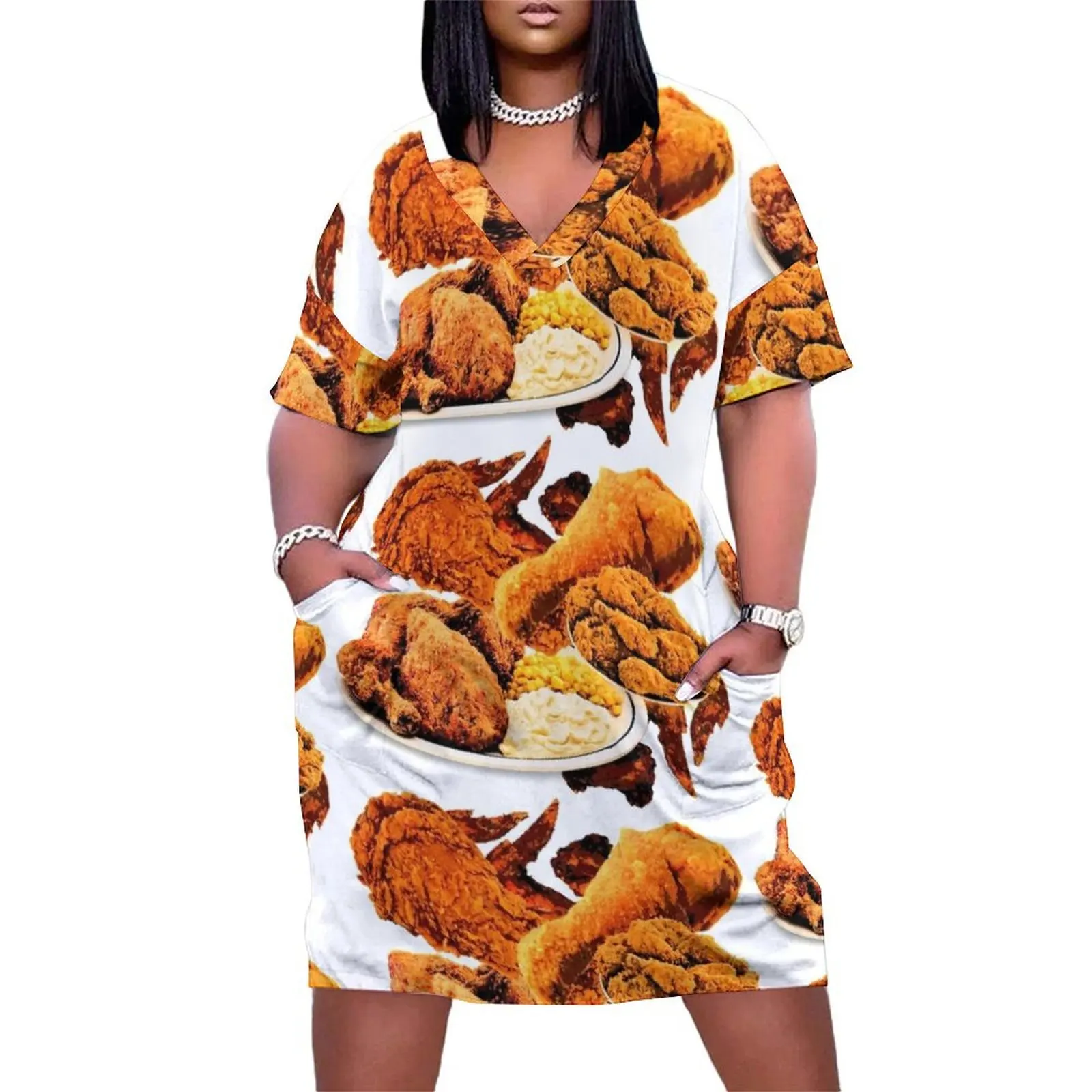 

Fried Chicken Loose Pocket Dress evening dress dress for women 2025 women summer