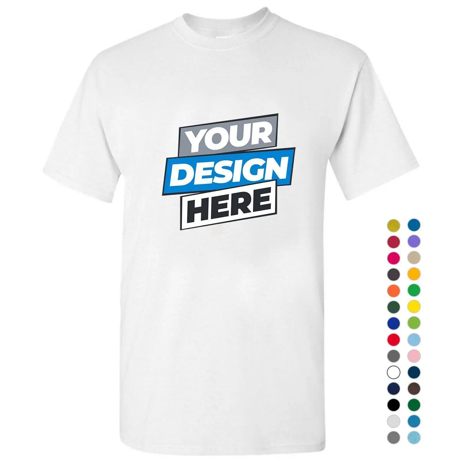 Personalised Customised Mens Custom Printed White T-Shirt Logo Text Printing Tee