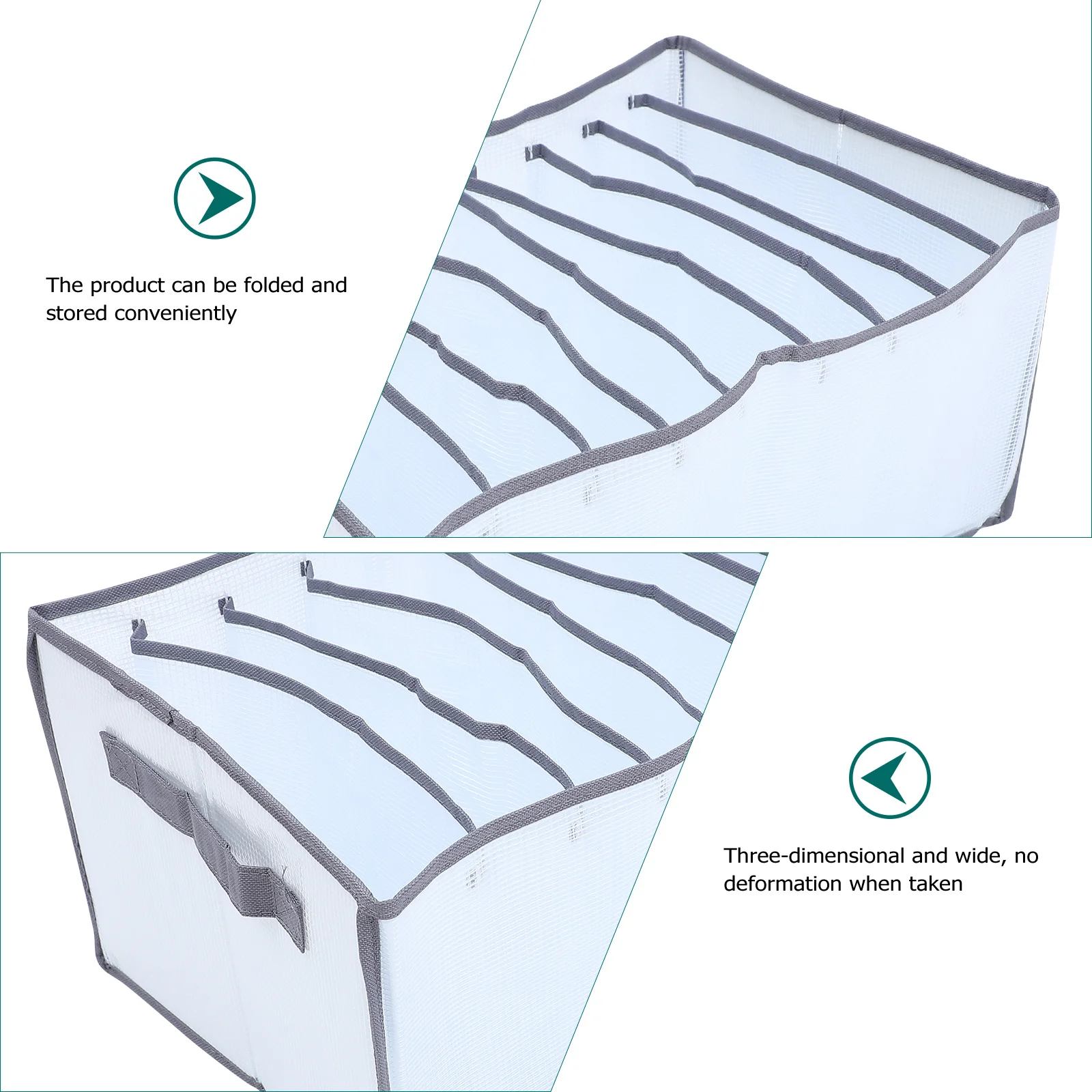 

Washable Multi-Grids Divider Box Foldable Clothes Organizer Wardrobe Clothes Storage Bin Household Storage Basket