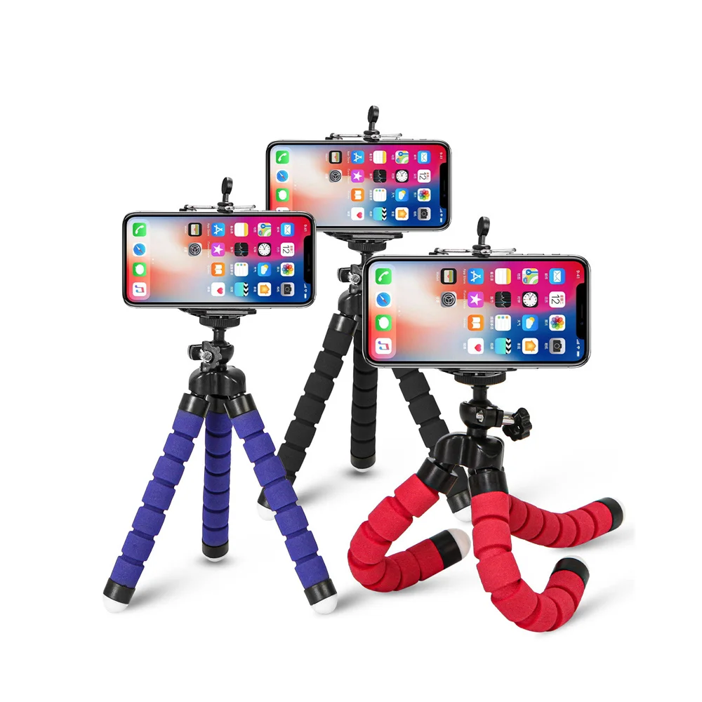 360° Flexible Tripod For iPhone Huawei Xiaomi Mini Tripod Universal Mobile Phone Adjustable Stand Sponge Octopus Phone Stand