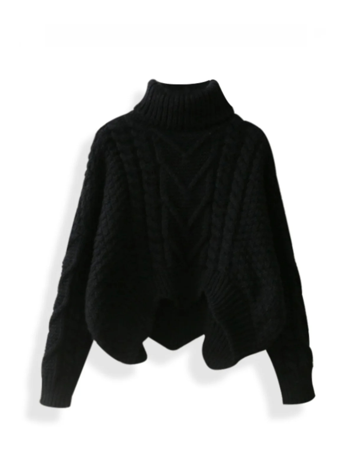 الرجعية اليابانية Sle فضفاض محبوك سترة المرأة الخريف تصميم جديد التخسيس العلوي العصرية عالية الياقة طويلة Sve #2