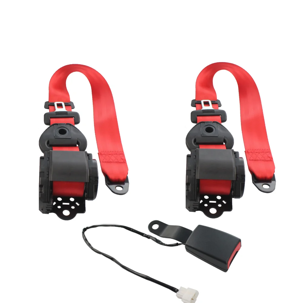 OLLO 3 Points Adjustable Car SeatBelt With Sensors Red Grey Driver Safety Belt Retractable Safety Strap Universal Car SeatBelt