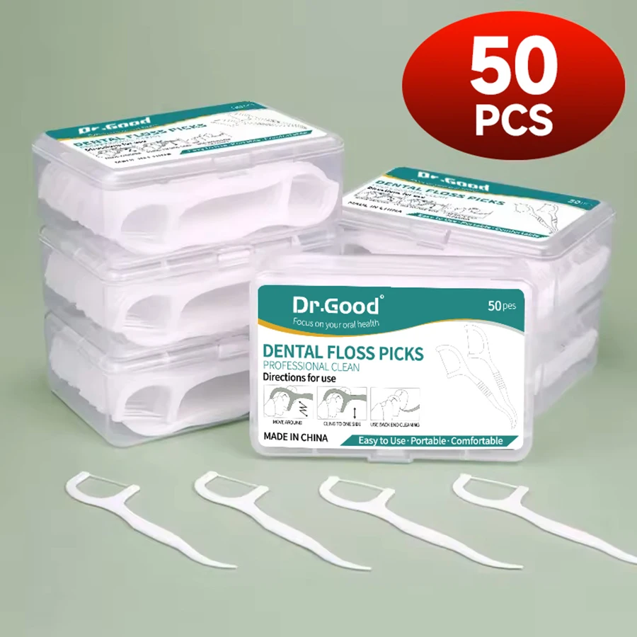 1/2/5/10 boîte de fil dentaire jetable Portable cure-dents en plastique bâton de fil dentaire à haute tension boîte de fil dentaire ﻿ Soins buccaux